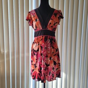 Black and Pink Floral Dress